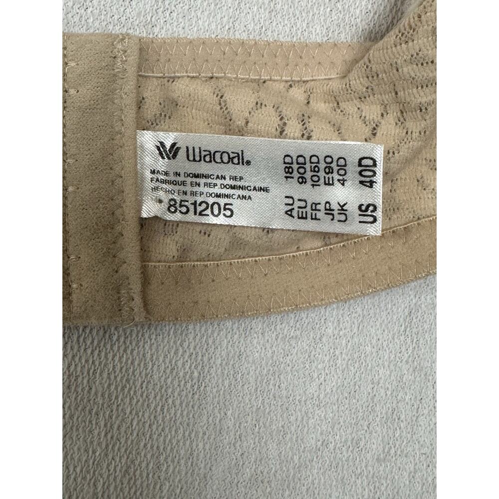 New WACOAL 851205 Halo Lace Underwire Bra 40D Sand Nude NWT - Picture 7 of 8